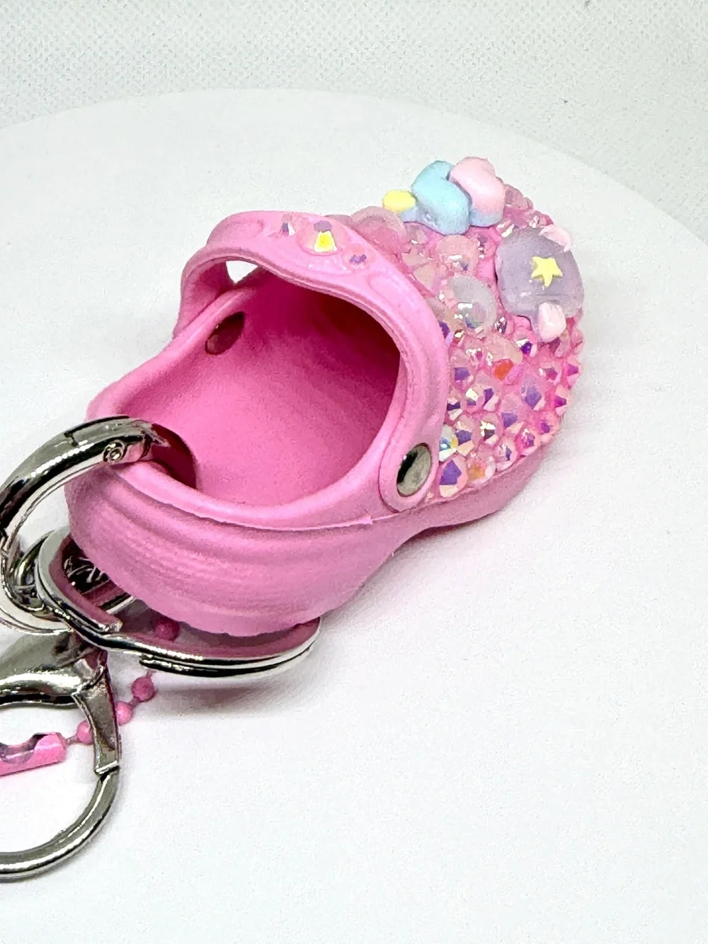 Pink Jeweled Clog Keychain